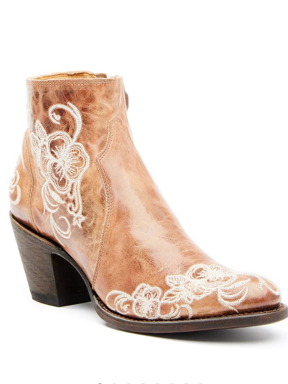 Shyanne Bryony Fashion Embroidered Western Ankle Bootie Round Toe / 8 1/2
